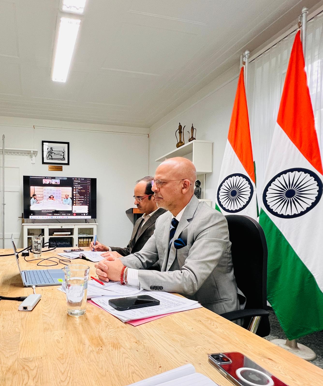 Ambassador Mridul Kumar attended a virtual interactive session hosted by Federation of Indian Chambers of Commerce & Industry (FICCI) on 07 May 2024.